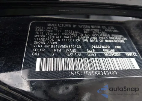 2022 Nissan Rogue Sport Sv из США, поврежденный, VIN JN1BJ1BV5NW349439